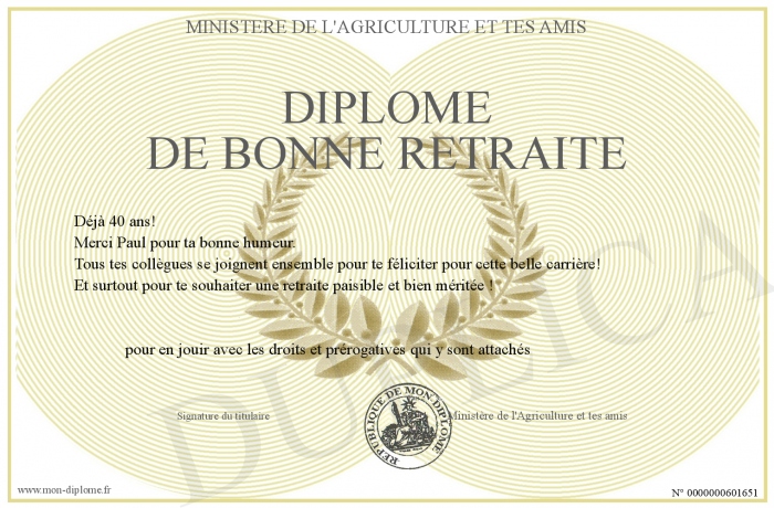 diplome retraite